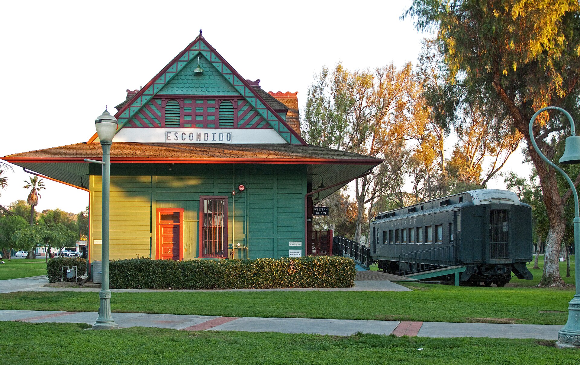 Historic Santa Fe depot in Grape Day Park, Escondido